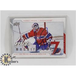 CAREY PRICE MONTREAL CANADIENS SIGNED CARD.