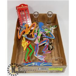 LOT OF HOME DECOR W/ HAND BLOWN GLASSES & MORE