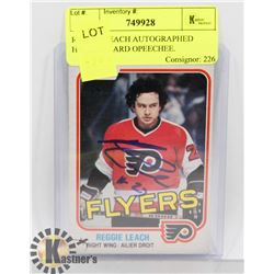 REGGIE LEACH AUTOGRAPHED HOCKEY CARD OPEECHEE.
