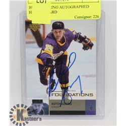 BUTCH GORING AUTOGRAPHED HOCKEY CARD