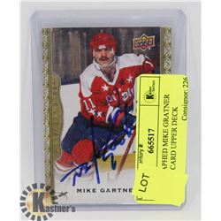 AUTOGRAPHED MIKE GRATNER HOCKEY CARD UPPER DECK