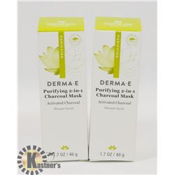 LOT OF 2 DERMA-PURIFYING 2 IN 1 CHARCOAL MASKS