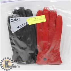 2 PACK LADIES LEATHER GLOVES SZ LARGE