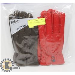 2 PACK LADIES LEATHER GLOVES SZ LARGE