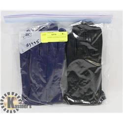 2 PACK LADIES LEATHER GLOVES SZ SMALL
