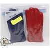 Image 1 : 2 PACK LADIES LEATHER GLOVES SZ SMALL