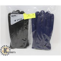 2 PACK LADIES LEATHER GLOVES SZ MED