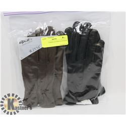 2 PACK LADIES LEATHER GLOVES SZ MED