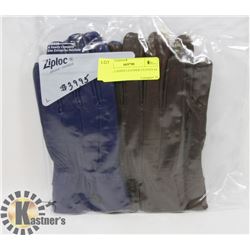 2 PACK LADIES LEATHER GLOVES SZ MED