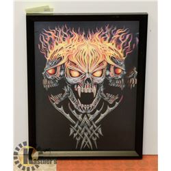 FRAMED 3D ARTWORK OF AN EAGLE & MOTORCYCLE