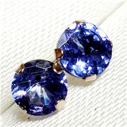 10K YELLOW GOLD TANZANITE PEARL 2 IN 1 EARRINGS