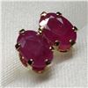 Image 1 : 10K YELLOW GOLD RUBY STUD EARRINGS