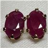 Image 2 : 10K YELLOW GOLD RUBY STUD EARRINGS