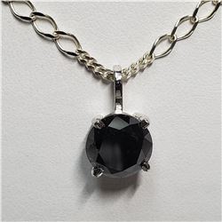 14K WHITE GOLD BLACK DIAMOND PENDANT