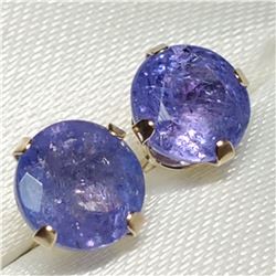 14K YELLOW GOLD TANZANITE EARRINGS