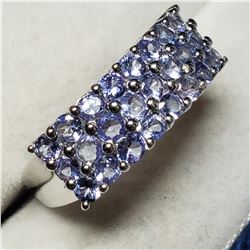 SILVER TANZANITE RING