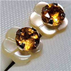 10K YELLOW GOLD CITRINE EARRINGS