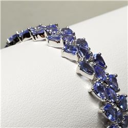 SILVER NATURAL TANZANITE PEAR CUT BRACELET