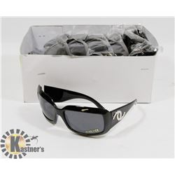 BOX OF BLACK CHANEL STYLE SUNGLASSES