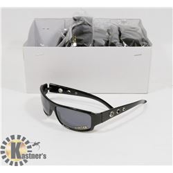 BOX OF BLACK DESIGNER SUNGLASSES