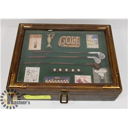 WOODEN BOX W/ 3D GOLF DISPLAY TOP