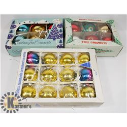 3 BOX LOT OF RETRO MID CENTURY CHRISTMAS ORNAMENTS
