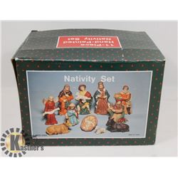 11 PIECE HAND PAINTED NATIVITY SET
