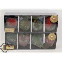 2 BOXES OF UNOPENED GLASS FRUIT CHRISTMAS