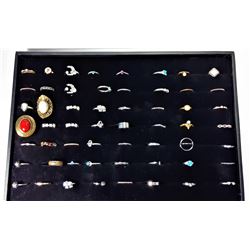 13)  LOT OF 56 ASSORTED FASHION RINGS