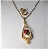 Image 1 : 2)   VINTAGE ROSE PETITEPOINT PENDANT