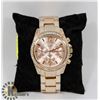 Image 1 : ROSE GOLD TONE WATCH W/ RHINESTONE ACCENTS