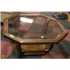 Image 1 : GLASS TOP COFFEE TABLE