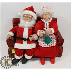 MUSICAL SANTA AND MRS. CLAUSE CHRISTMAS DECORATION