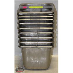 GROUP OF 10 S/S FOOD INSERTS- 1/6TH SIZE