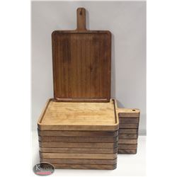 9 COMMERCIAL RESTAURANT SOLID WOOD SERVING PLATES