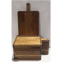 9 COMMERCIAL RESTAURANT SOLID WOOD SERVING PLATES