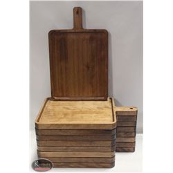 9 COMMERCIAL RESTAURANT SOLID WOOD SERVING PLATES