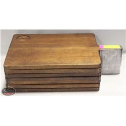 7 COMMERCIAL RESTAURANT SOLID WOOD SERVING PLATES