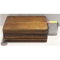 7 COMMERCIAL RESTAURANT SOLID WOOD SERVING PLATES