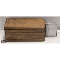 6 COMMERCIAL RESTAURANT SOLID WOOD SERVING PLATES