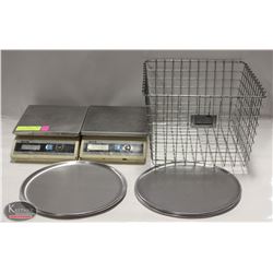 TWO TANITA KD-200 PORTION WEIGH-SCALES & FOUR 8"