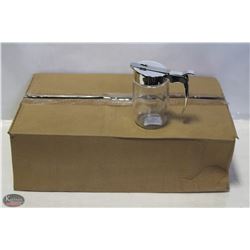 CASE OF CHROME SUGAR/SYRUP DISPENSERS