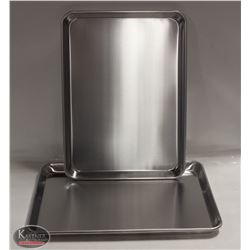 LOT OF 2 - 1/2 SIZE BUN PANS ALUMINUM