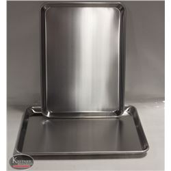 LOT OF 2 - 1/2 SIZE BUN PANS ALUMINUM