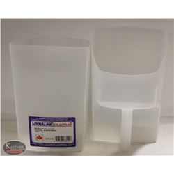 LOT OF TWO 104OZ/3L PLASTIC MEASURING SCOOP