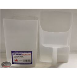 LOT OF TWO 104OZ/3L PLASTIC MEASURING SCOOP