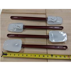 16" SILICONE "SPOONULAS" RED HANDLE - LOT OF 4