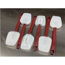 10" SILICONE "SPOONULAS" RED HANDLE - LOT OF 6