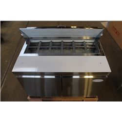 NEW 4' STAINLESS STEEL REFRIGERATED PREP TABLE