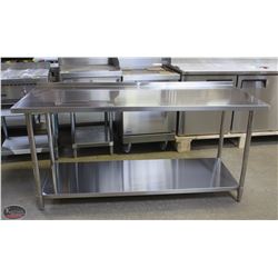 JR  72" X 30" 304 STAINLESS STEEL WORK TABLE